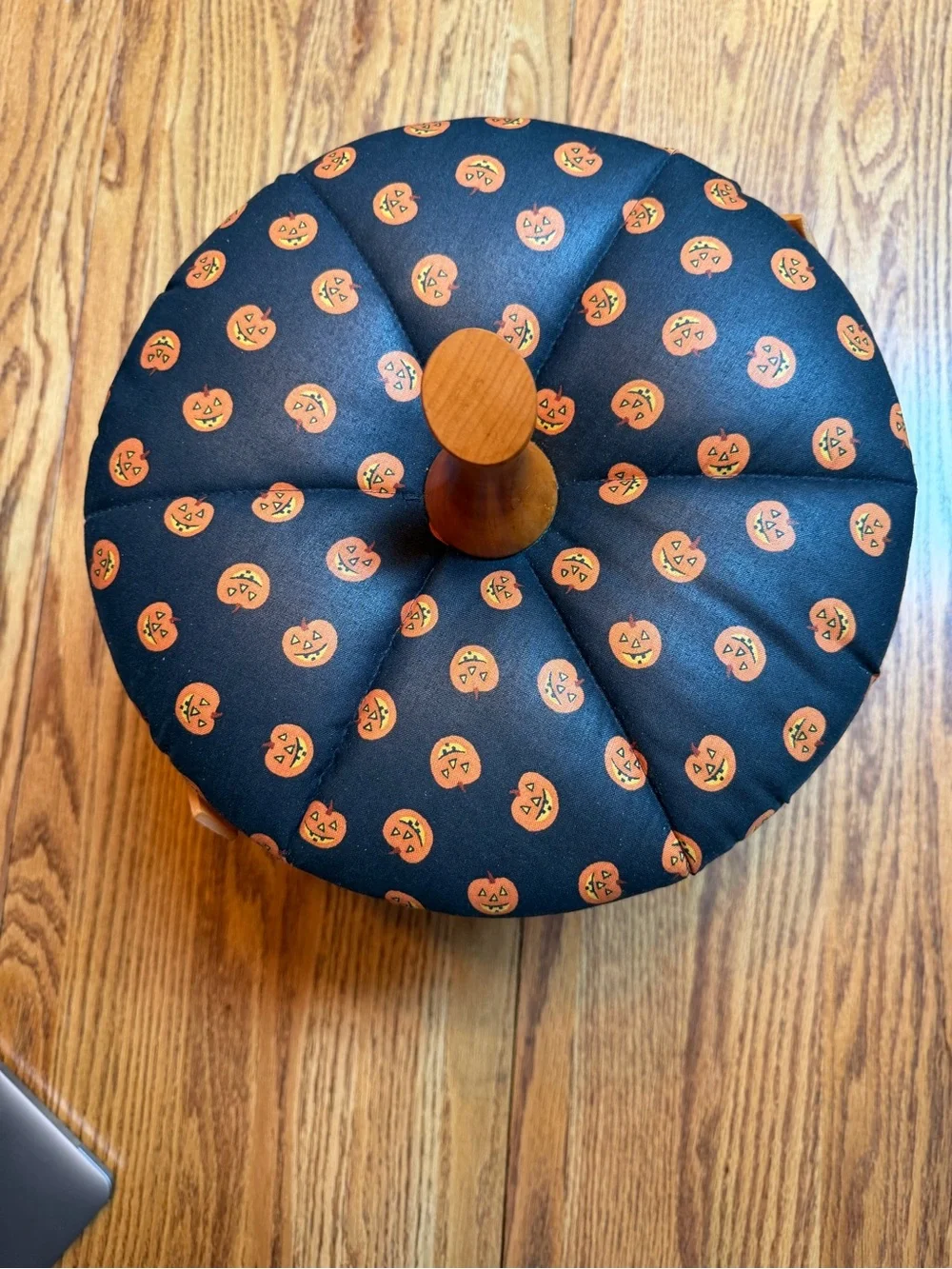 Longaberger 1997 Pumpkin Halloween Basket Jack-O’-Lantern Lid Fabric Top EUC